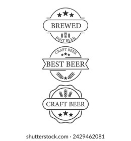 Beer Labels Icon Set Vector Design.