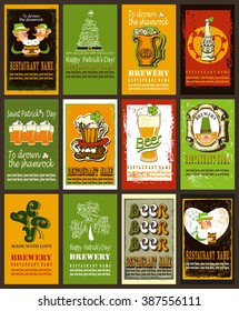 Beer labels for Patrick's Day.Set of different beer labels design for Patrick's Day.