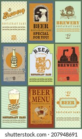 Beer labels. Set contains the images of design elements for beer labels.