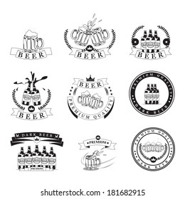 Beer Labels Set - Isolated On Background - Vector Illustration, Graphic Design Editable For Your Design