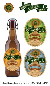 Beer Labels Template on bottles
