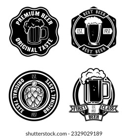 beer labels. Vintage craft beer retro design elements, emblems, symbols, icons, pub labels, badges collection. Beer Business signs template, logo, brewery identity concept.