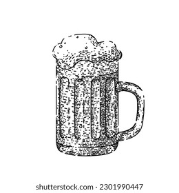 beer lager cup hand drawn. glass alcohol, beverage drink, mug foam, full pub, yellow bar beer lager cup vector sketch. isolated black illustration