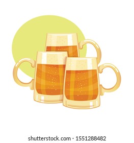 beer in a large mug vector illustration