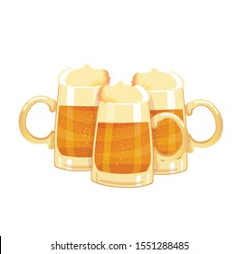 beer in a large mug vector illustration