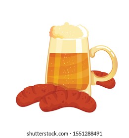 beer in a large mug vector illustration