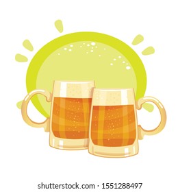 beer in a large mug vector illustration