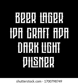 beer lettering in gothic style