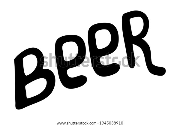 Beer Lettering Handwritten Lettering Restaurant Cafe Stock Vector ...