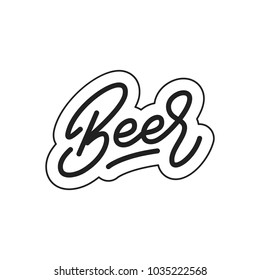 Beer. Beer lettering. Beer label badge emblem sticker