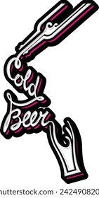 Beer Lettering Typography vector template