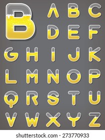 Beer letters set. Beverage alphabets. Fonts. Vector. Illustration. 