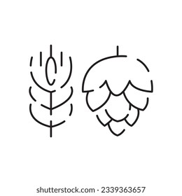 Beer Line Icon. Contains such Icons as Barrel, Six-pack, Keg, Signboard, Mug, drinks. Alcohol pub or bar glass. Two glasses of beer toasting creating splash on white background. Vector Illusttration