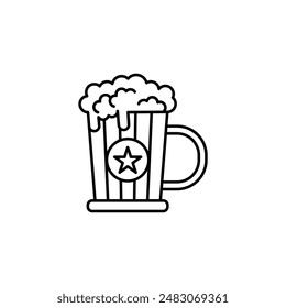 Beer Line Icon.Mug drinks Alcohol pub or bar. simple design icon illustration, suitable for use in web design and mobile applications, logo illustration. Symbol, pixel graphic.