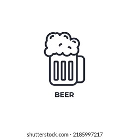 beer line icon. linear style sign for mobile concept and web design. Outline vector icon. Symbol, logo illustration. Vector graphics