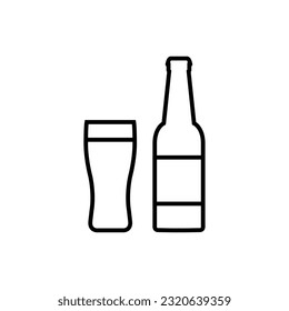 Icono de línea de cerveza, vector de logotipo