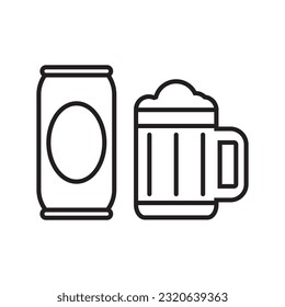 Beer line icon, logo vector