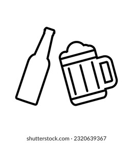 Beer line icon, logo vector