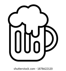 beer line icon, Merry Christmas and Happy New Year icons for web and mobile design