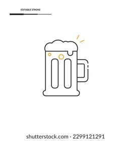 Beer Line Icon Vector Design.