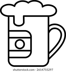 Beer Line Vector Icon Design