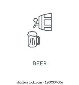 Beer linear icon. Beer concept stroke symbol design. Thin graphic elements vector illustration, outline pattern on a white background, eps 10.
