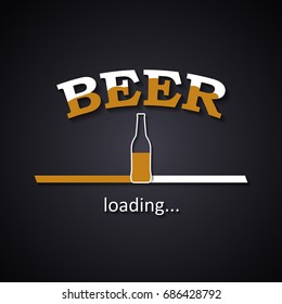 Beer is loading with a half beer bottle 