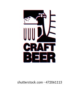 Beer logo aberration vector eps 10