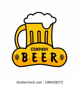 Beer logo company. Label craft. Vector