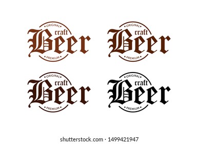 Beer Logo Design Element in Vintage Style for Logotype, Label, Badge and other design. Brewery retro vector illustration.