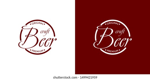 Beer Logo Design Element in Vintage Style for Logotype, Label, Badge and other design. Brewery retro vector illustration.