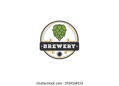 Beer Logo Design Element in Vintage Style for Logotype, Label, Badge and other design. Brewery retro vector illustration.