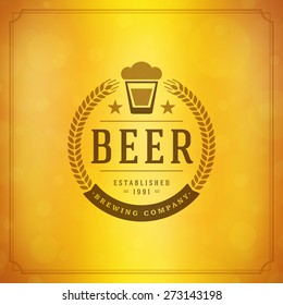 Beer Logo Design Element in Vintage Style for Logotype, Label, Badge and other design. Brewery retro vector illustration.