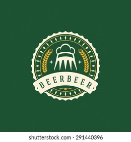 Beer Logo Design Element in Vintage Style for Logotype, Label, Badge and other design. Brewery retro vector illustration.