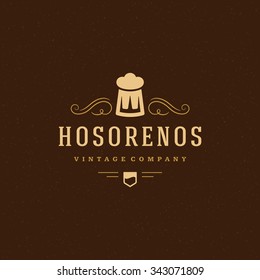 Beer Logo Design Element in Vintage Style for Logotype, Label, Badge and other design. Brewery retro vector illustration.