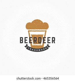 Beer Logo Design Element in Vintage Style for Logotype, Label, Badge and other design. Brewery retro vector illustration.