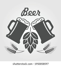 Beer logo design template. Vector illustration