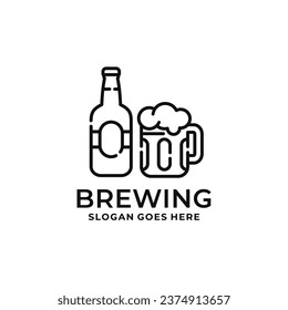 Ilustración vectorial del diseño del logotipo de la cerveza