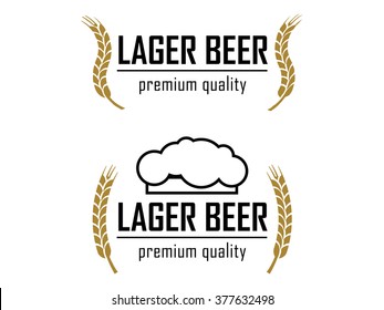 beer logo with foam and wheat ears