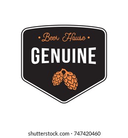 Beer Logo with Genuine Vintage Style. Flat Isolated Vector Graphic 