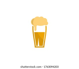 Beer logo glass vector icon 