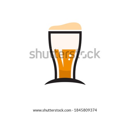Beer logo glass vector icon 