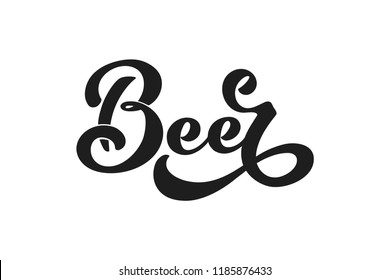 Beer  logo. Handwritten lettering for restaurant, cafe menu. Vector illustration.