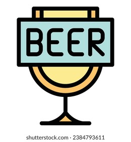 Beer logo icon outline vector. Brewery alcohol. Tank drink color flat