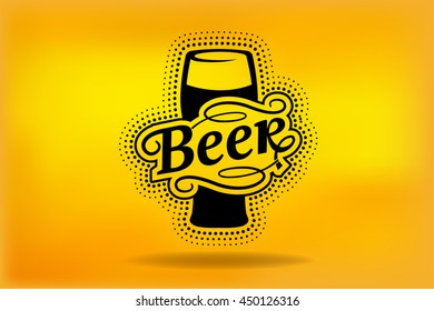 Beer logo label vector illustration