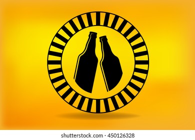 Beer logo label vector illustration