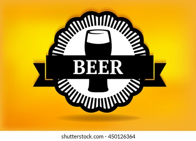 Beer logo label vector illustration