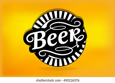 Beer logo label vector illustration