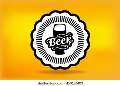 Beer logo label vector illustration