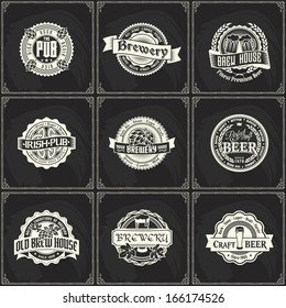 beer logo label vintage stamp pub vector brewery german retro set of retro styled chalk lettering labels of beer or brewery pub on a blackboard beer logo label vintage stamp pub vector brewery german